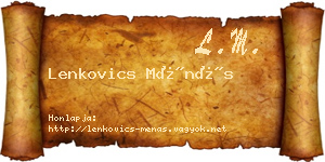 Lenkovics Ménás névjegykártya
